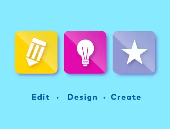 Edit, Design and Create icons