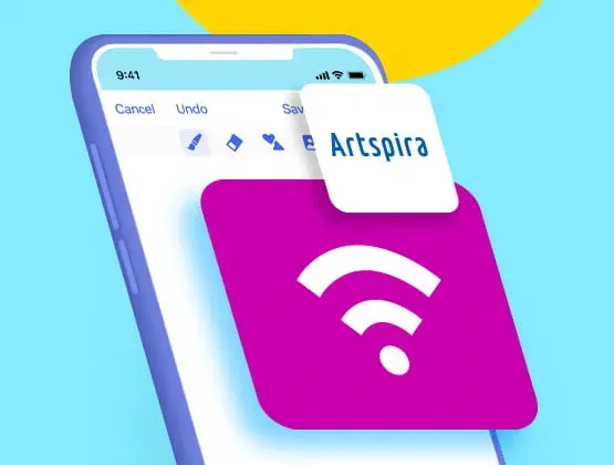 Artspira app and WiFi icon